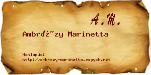 Ambrózy Marinetta névjegykártya